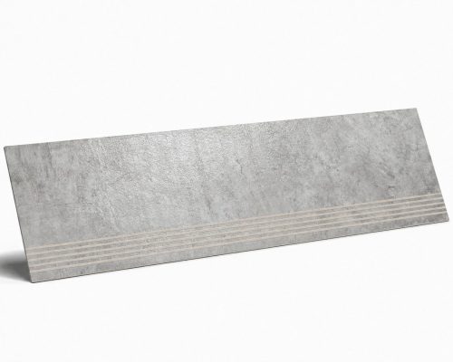 Stopnica prosta nacinana szara Scratch Grys Lappato 29,8x119,8 cm - gres na schody.